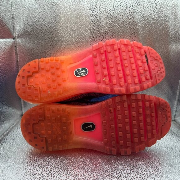 Size 7.5 Nike Airmax Flyknit Womens Vivid Blue Orange Running Sneaker 620659-400 - Picture 10 of 10